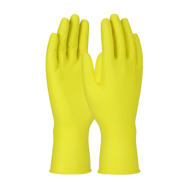 Yellow XL Ambi-Dex Grippaz Jan San, Yellow, 6 Mil Nitrile, Fish Scale Grip, 48/Bx Disposable Liquid-Proof Gloves 1 Box 67-306/XL