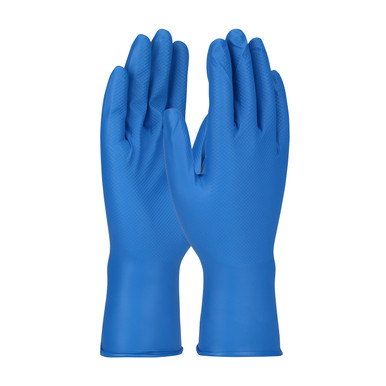 Blue L Ambi-Dex Grippaz Food Plus, Blue, 8 Mil Nitrile, Fish Scale Grip, 48/Bg Disposable Liquid-Proof Gloves 67-308/L