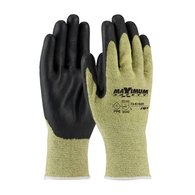 Yellow L Maximum Safety, AR/FR Aramid Shell, Black Nitrile Grip, PPE Level 1, A4 Task Specific Gloves 1 Dozen 73-K1800/L