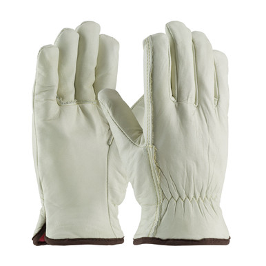 Natural S Top Grain Cowhide Drivers, Red Foam Lining, Straight Thumb Insulated Driver's Gloves 1 Dozen 77-208/S