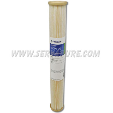 LIMTED QUANTITIES REMAIN - Pentek 255485, ECP1-20 Pleated Cellulose-Polyester, 2.5'' x 20'', 1 Micron, PLT5