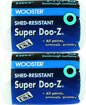 Wooster Genuine 4" Super Doo-Z 1/2" Nap Roller Cover 2-Pack, R204-4-2PK