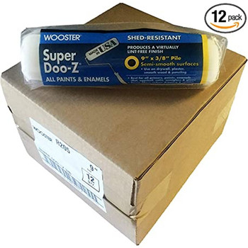 Wooster Genuine 9" Super Doo-Z 3/8" Nap Roller Cover 12-Pack, R205-9-12PK