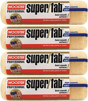 Wooster Genuine 9" Super/Fab 1/2" Nap Roller Cover 4-Pack, R240-9-4PK