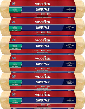 Wooster Genuine 18" Super/Fab 3/4" Nap Roller Cover 6-Pack, R241-14-6PK