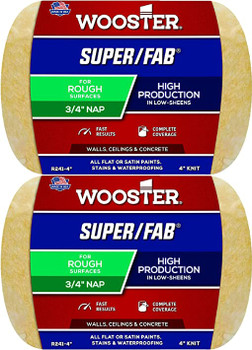 Wooster Genuine 4" Super/Fab 3/4" Nap Roller Cover 2-Pack, R241-4-2PK