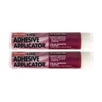 Wooster Genuine 9" Adhesive Applicator 1/8" Nap Roller Cover 2-Pack, R245-9-2PK