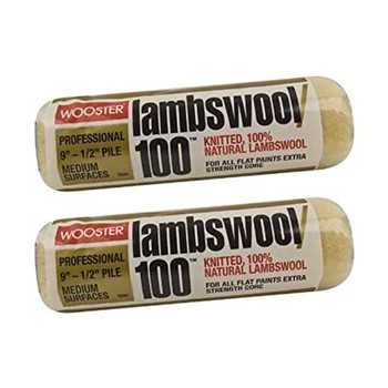 Wooster Genuine 9" Lambswool 100 1/2" Nap 2-Pack Roller Cover - R291-9-2PK