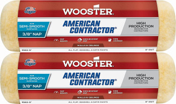 Wooster Genuine 9" American Contractor 3/8" Nap Roller Cover 2-Pack, R361-9-2PK