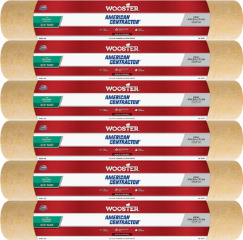 Wooster Genuine 18" American Contractor 3/4" Nap Roller Cover 6 Pack, R364-18-6PK