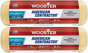 Wooster Genuine 9" American Contractor 3/8" Nap Roller Cover 2-Pack, R562-9-2PK