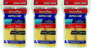 Wooster 4.5" Jumbo-Koter Super/Fab 3/8" Nap 3 Sets Of 2-Pack Roller Cover # RR300-4.5-3PK