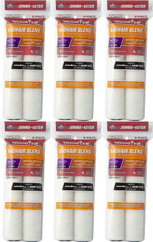 Wooster 6.5" Jumbo-Koter Mohair Blend 1/4" Nap Closed-End 6 Sets Of 2-Pack Roller Cover # RR304-6.5-6PK