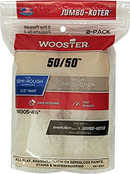 Wooster Genuine 4.5" Jumbo-Koter 50/50 1/2" Nap 2-Pack Roller Cover - RR305-4.5