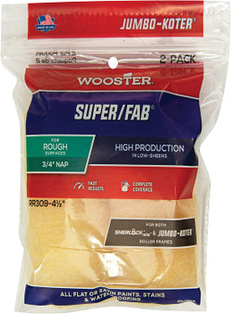 Wooster 4.5" Jumbo-Koter Super/Fab 3/4" Nap 2-Pack Roller Cover - RR309-4.5