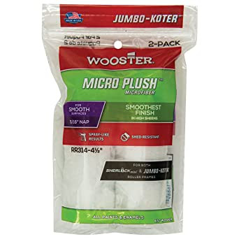 Wooster Genuine 4.5" Jumbo-Koter Micro Plush 5/16" Nap 2-Pack Roller Cover # RR314-4.5