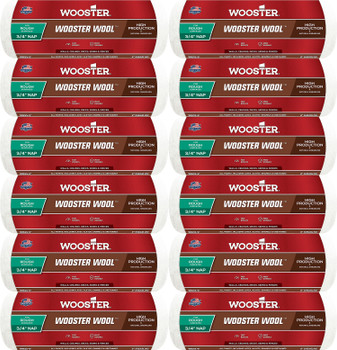 Wooster Genuine 9" Wooster Wool 3/4" Nap Roller Cover 12-Pack, RR633-9-12PK