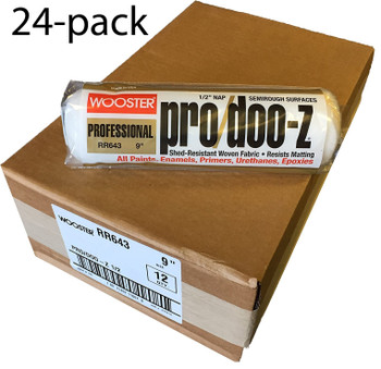 Wooster Genuine 9" Pro/Doo-Z 1/2" Nap 24-Pack Roller Cover - RR643-9-24PK