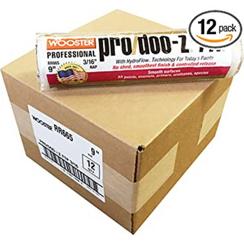 Wooster Genuine 9" Pro/Doo-Z FTP 3/16" Nap 12-Pack Roller Cover - RR665-9-12PK