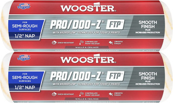 Wooster Genuine 9" Pro/Doo-Z FTP 1/2" Nap Roller Cover 2-Pack, RR667-9-2PK