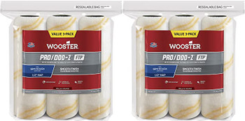 Wooster Genuine 9" Pro/Doo-Z FTP 1/2" Nap 2 Sets Of 3-Pack Roller Cover # RR669-9-2PK