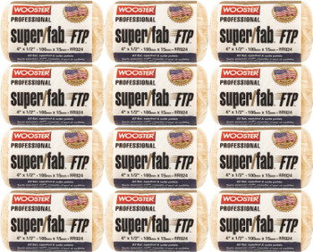 Wooster Genuine 4" Super/Fab FTP 1/2" Nap Roller Covers - RR924-4-12PK