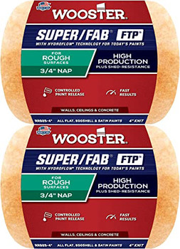 Wooster Genuine 4" Super/Fab FTP 3/4" Nap Roller Cover 2-Pack, RR925-4-2PK