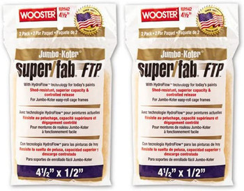 Wooster 4.5" Jumbo-Koter Super/Fab FTP 1/2" Nap 2 Sets Of 2-Pack Roller Cover # RR942-4.5-2PK