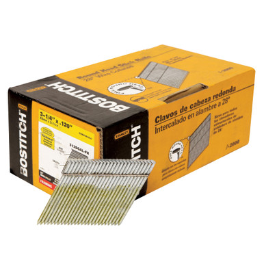 Bostitch 3-1/4" X .120", 28 Degree, Wire Weld Galvanized Nail #S12DGAL-FH (2,000/Pkg)
