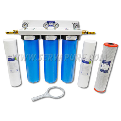 Serv-A-Pure 73114S, Whole House Sediment/Sediment/Lead Reduction Cartridge Filter System