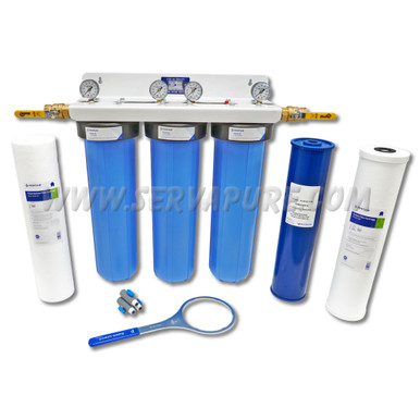 Serv-A-Pure 73123P, Professional Grade Whole House Sediment/Taste & Odor/Iron/Hydrogen Sulfide Removal System