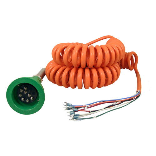 Scully 21818 Hardwire Thermistor Overfill 30 ft. Orange Coiled Cord & Green Plug w/ 2 J-Slot Pins & 8 Contact Pins