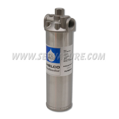 Shelco FOS-788, 9-3/4'' 304 Stainless Steel Filter Housing, 1'' In/Out