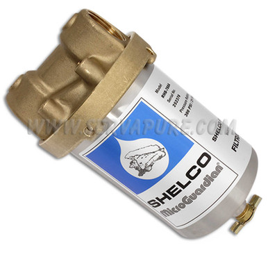Shelco RHB-394A, 4'' Forged Brass Head w/ SS Sump Filter Housings, 1/2'' In/Out