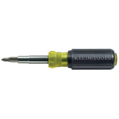 Klein Tools 11-In-1 Screwdriver/Nutdriver, #1,#2,T10,T15;1/4,3/16" Slot;3/8,5/16,1/4 Driver, 1/EA, #32500