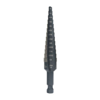 Irwin Cobalt Step Drills, 1/8"-1/2", 13 Steps, #10231CB (Qty. 1)