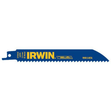 Irwin Metal & Wood Cutting Reciprocating Blades with WeldTec, 6" x 3/4", 10 TPI, #IR-372610 (5/Pkg)