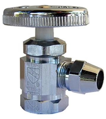 Angle Stop Valve, Chrome, Texas Old Style, 1/2 FPT x 3/8-In. Fine Flare