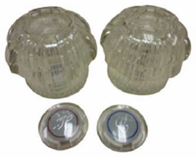 Lavatory & Kitchen Faucet Handles, 2-Handles, Acrylic, Pair