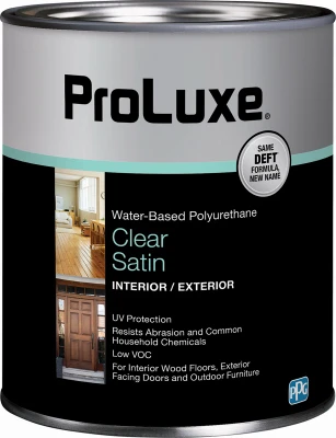 Polyurethane, Satin, Interior & Exterior, Water-Base, 1 Qt.