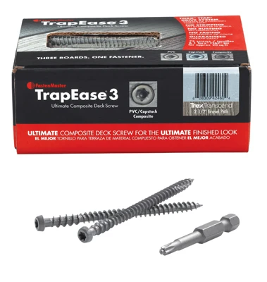TrapEase 3 Deck Screws, Pebble color, 75-Pk.
