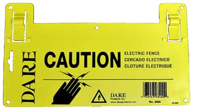 Electric Fence Warning Sign, Yellow, 5 1/2 x 9-In.