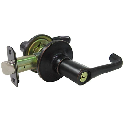 Reversible Milano Entry Lever Lockset, Aged Bronze