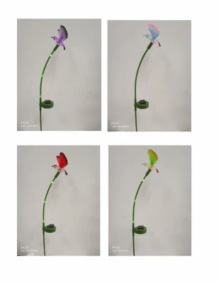 Solar LED Fiber Optic Stake Light, Color-Changing Hummingbird