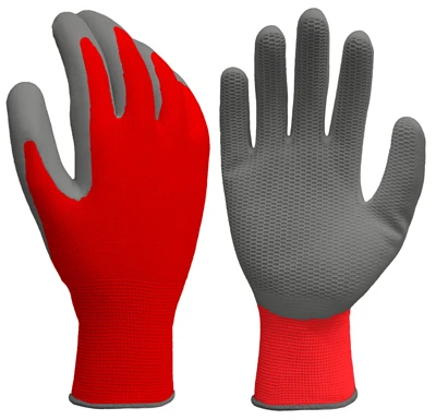 Honeycomb Grip Work Gloves, Latex Palm, Red, Men's M