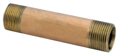 Pipe Fitting, Red Brass Nipple, Lead Free, 1/2 x 1-1/2 In.