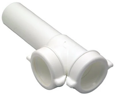 Lavatory/Kitchen Drain End Outlet Tee & Tailpiece, White Plastic