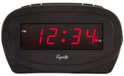 Equity Alarm Clock, Black, 0.6-In. Red LED Display