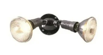 150-Watt Bronze Plastic Outdoor Twin Flood Light