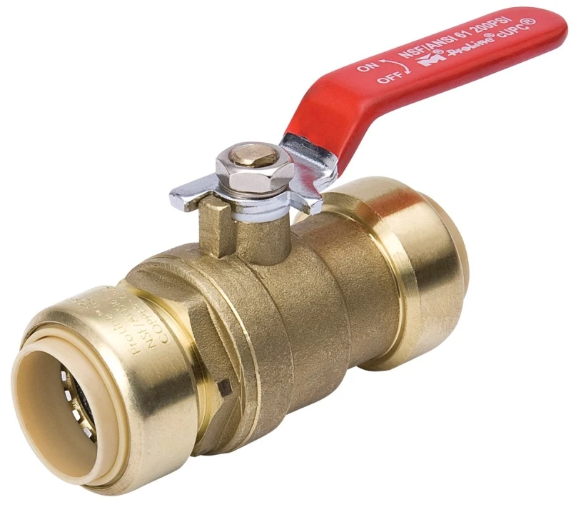 Push On Ball Valve, Low Lead, 1-In.